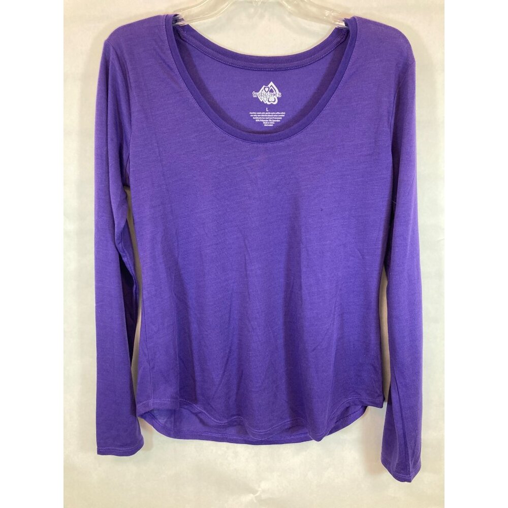 Everyday Elegance: Women's Large Purple Long Sleeve Casual Shirt
